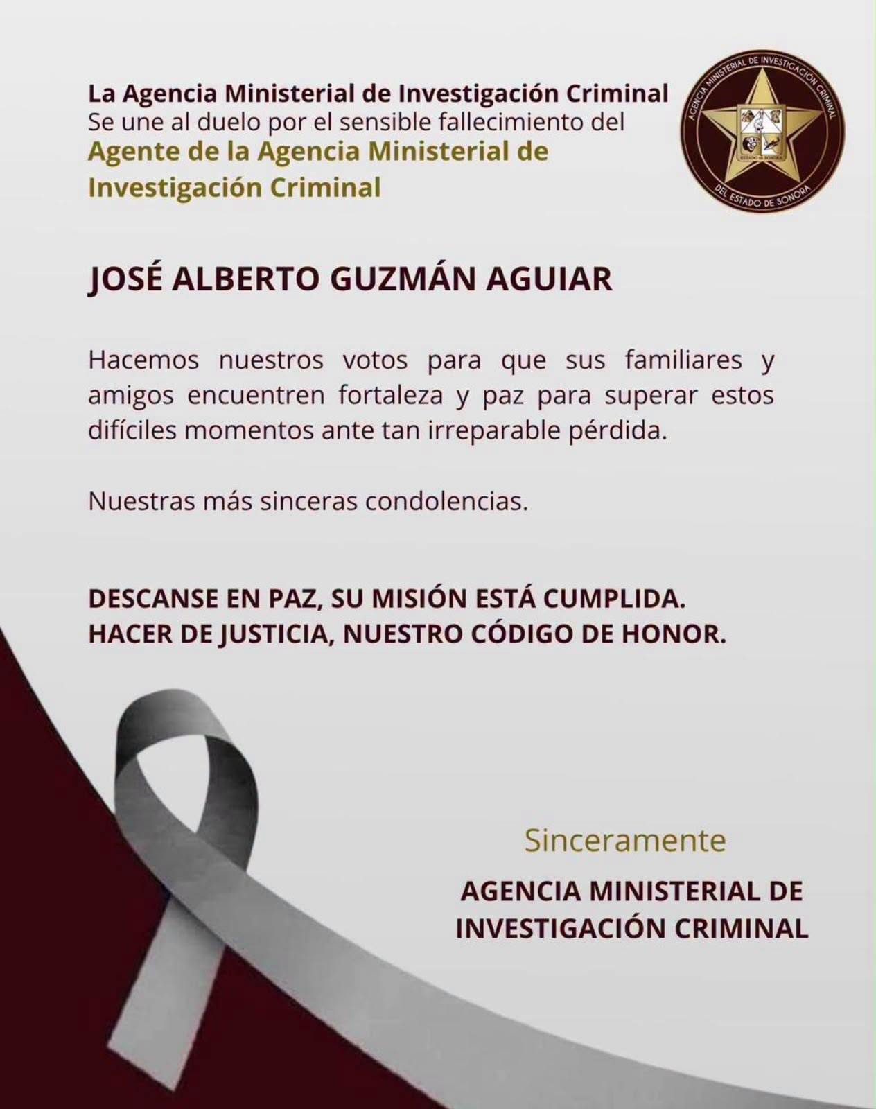 ASESINAN A AGENTE DE LA AMIC DURANTE ATAQUE ARMADO EN MAGDALENA DE KINO