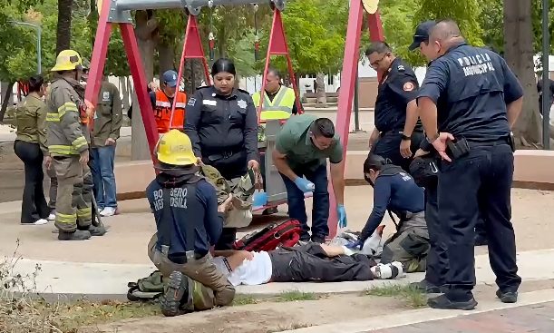 Estudiante de 15 años se va de pinta y termina lesionada en un columpio del Parque Madero