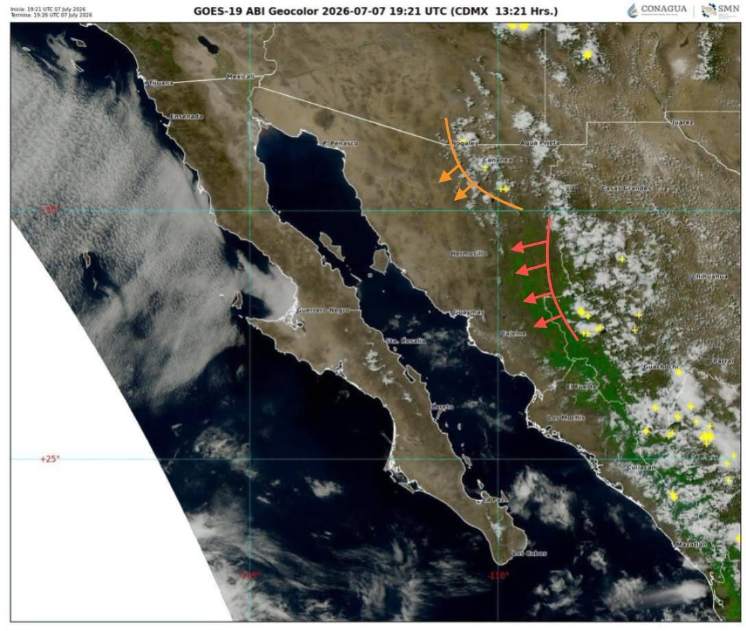 Tormentas pronosticadas para Sonora