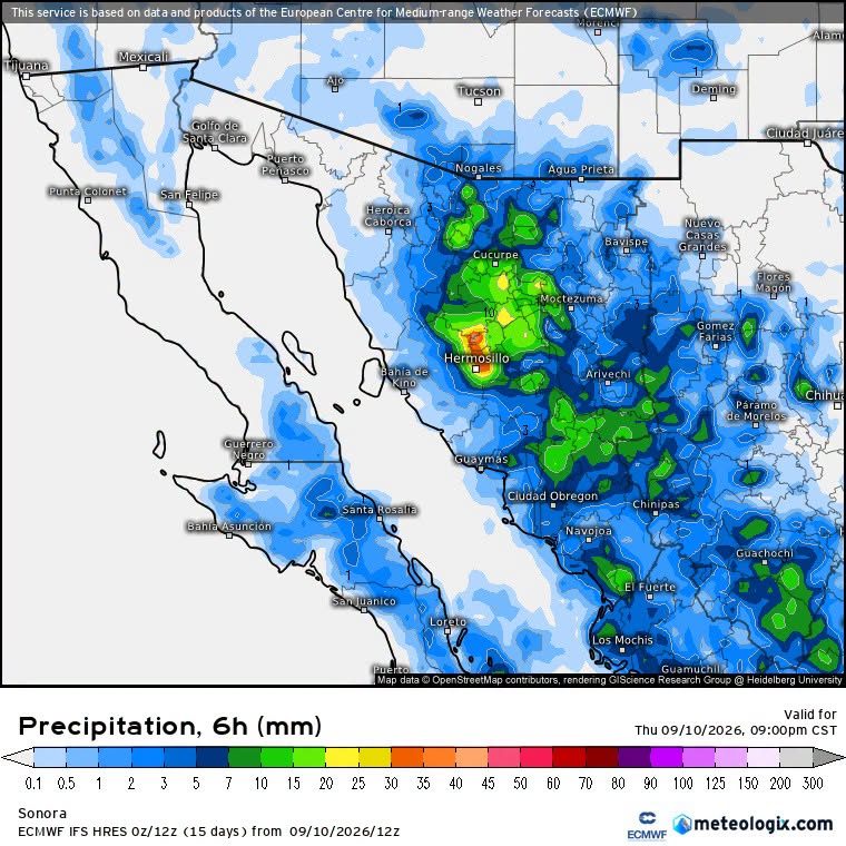 Prevén lluvias fuertes y tormentas para distintas regiones de Sonora; también podrían alcanzar Hermosillo
