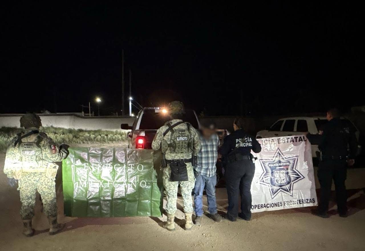 Detiene operativo coordinado a hombre con más de 100 envoltorios de narcótico en Agua Prieta