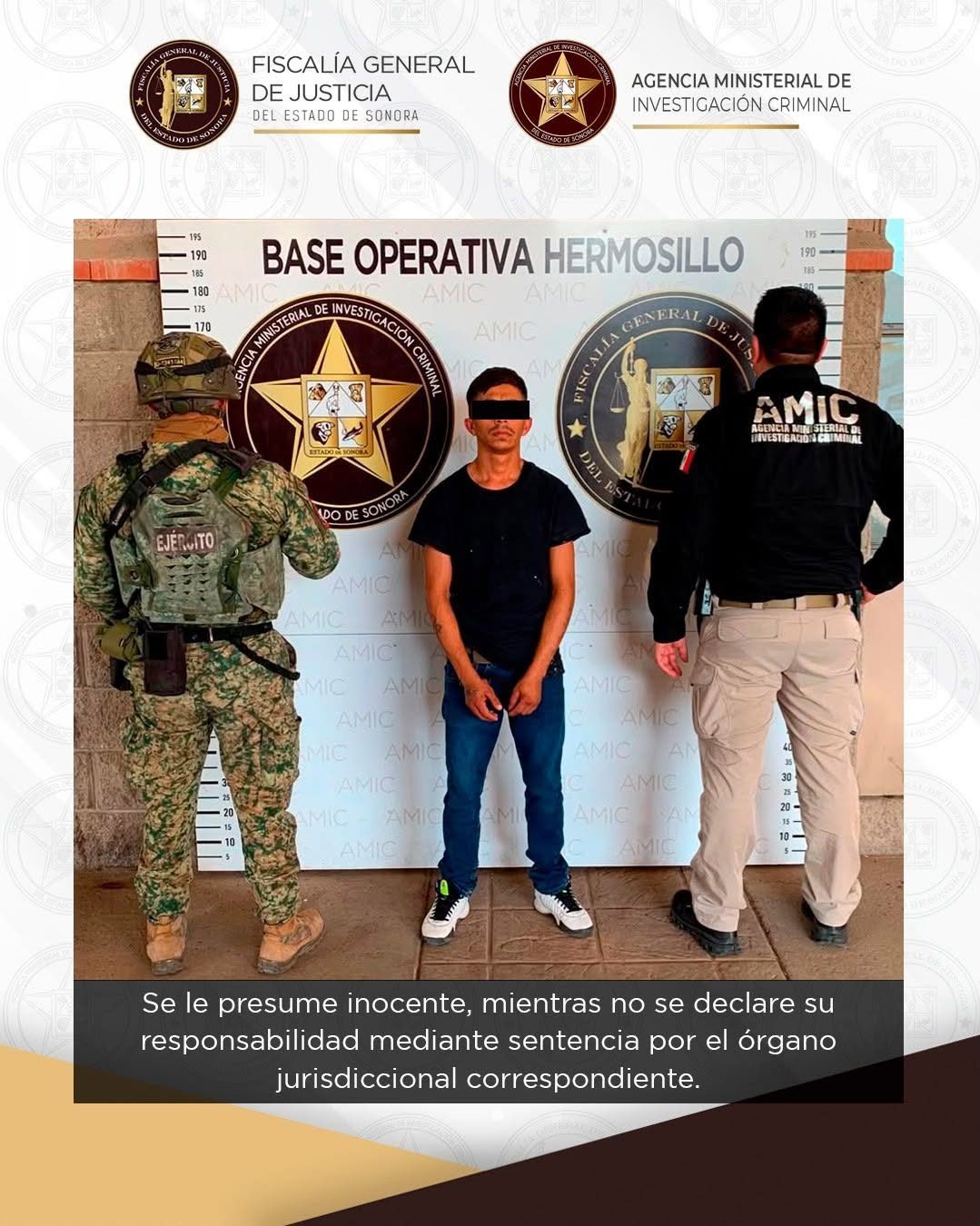 FGJES ejecuta orden de aprehensión por doble homicidio calificado cometido en Hermosillo
