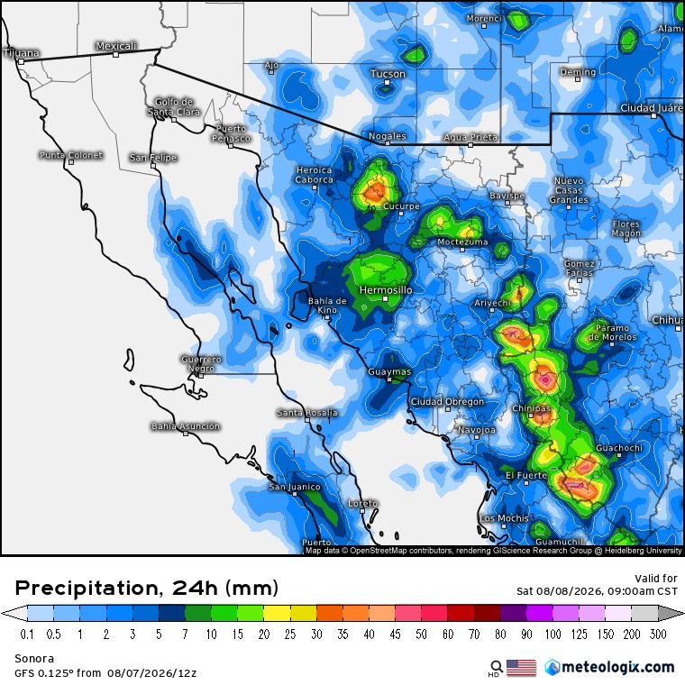 🌦️ Pronóstico del clima para Sonora | Viernes 7 de agosto