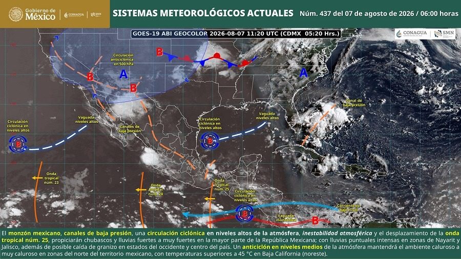 🌦️ Pronóstico del clima para Sonora | Viernes 7 de agosto