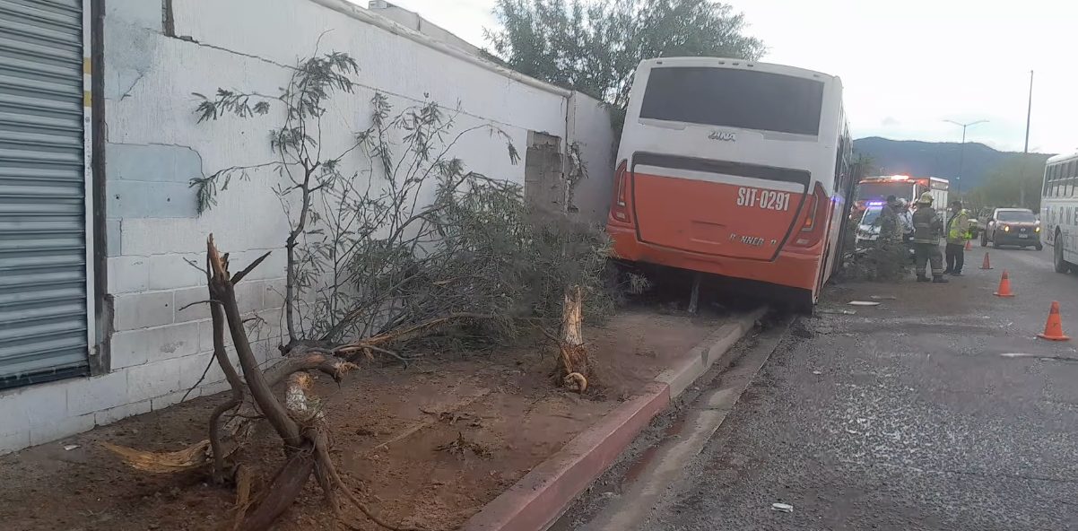 Falla en la suspensión provoca accidente de camión; una mujer y un menor resultan lesionados