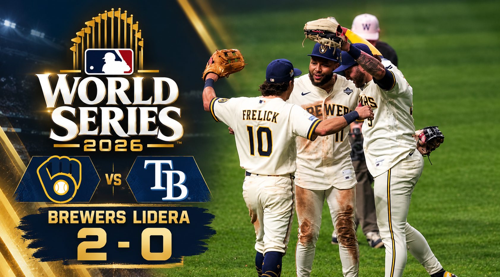 Cerveceros toman ventaja de 2-0 sobre los Rays y están a dos triunfos de su primer título de Serie Mundial