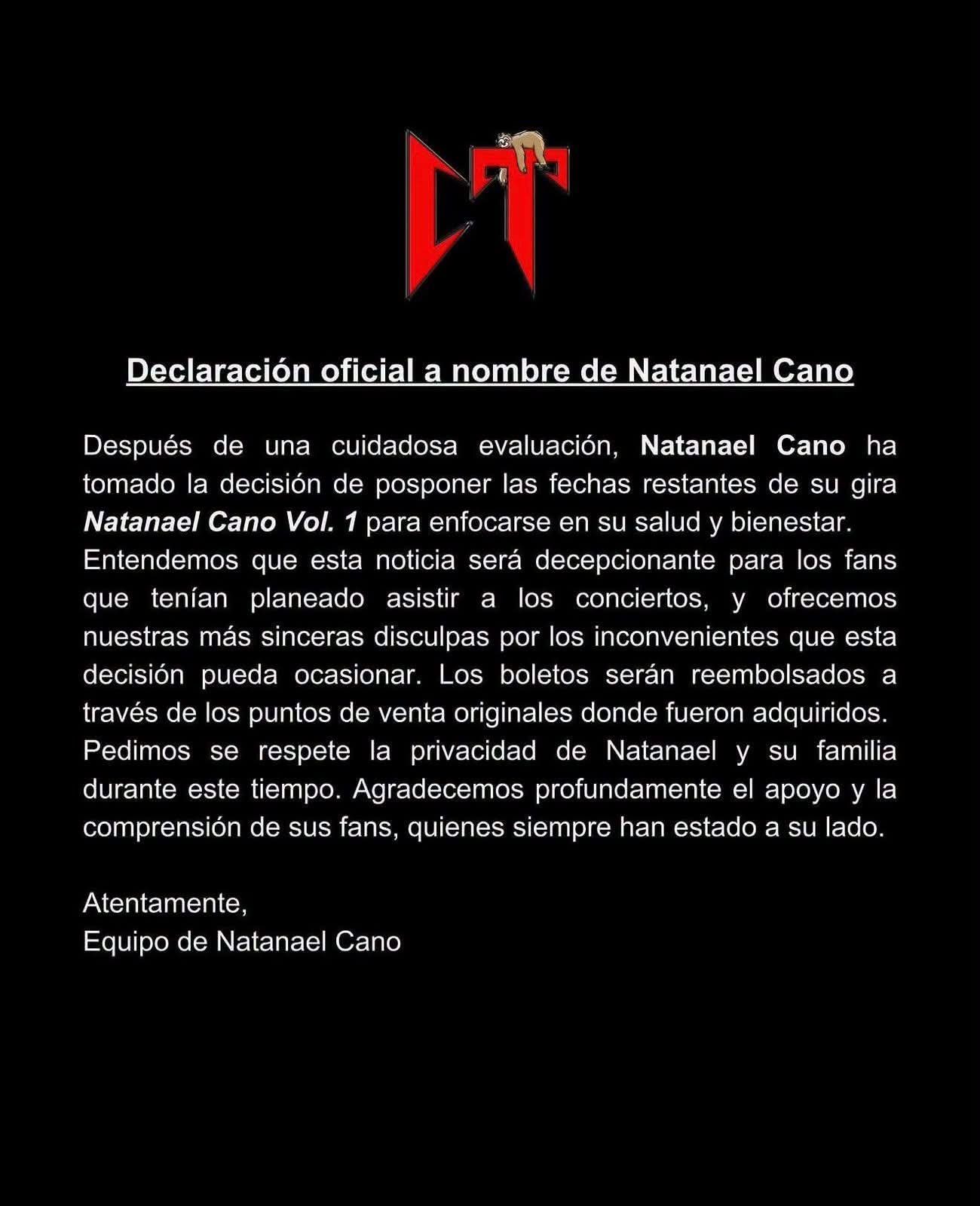 Natanael Cano pausa su gira por motivos de salud y bienestar tras polémica en redes
