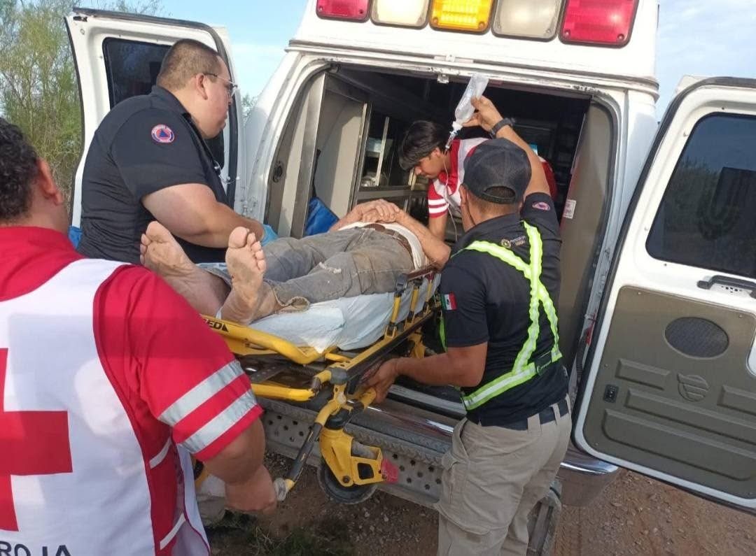 Rescatan con vida a adulto mayor extraviado en el desierto de Altar 