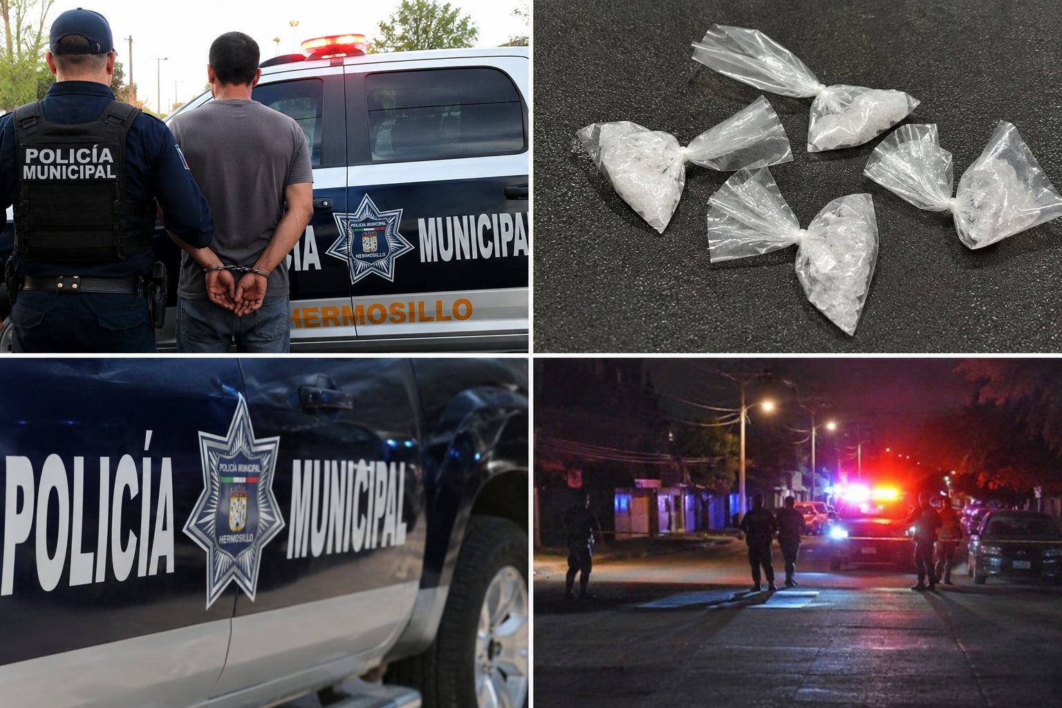 Arrestan a dos presuntos narcomenudistas con dosis de crystal en Hermosillo