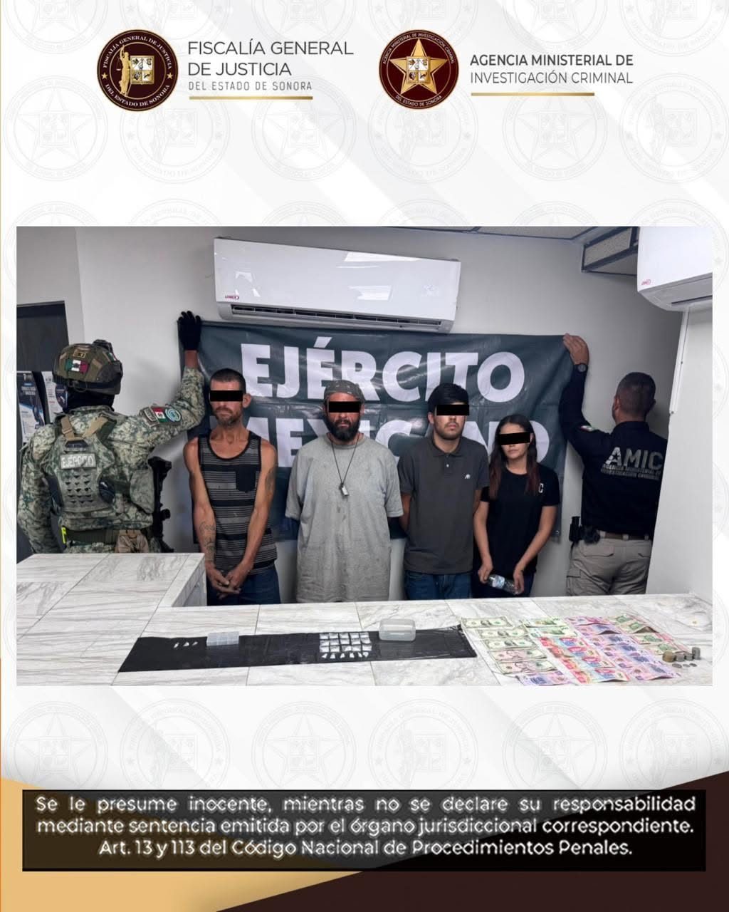 Realizan AMIC y Defensa cateo positivo con cuatro detenidos en San Luis Río Colorado