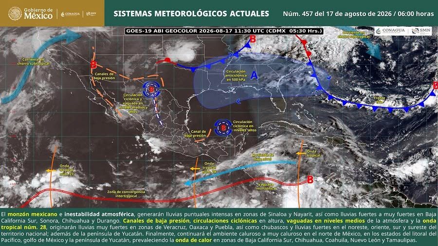 Sonora enfrentará temperaturas de hasta 47°C este lunes; mantienen vigilancia por lluvias y zona ciclónica