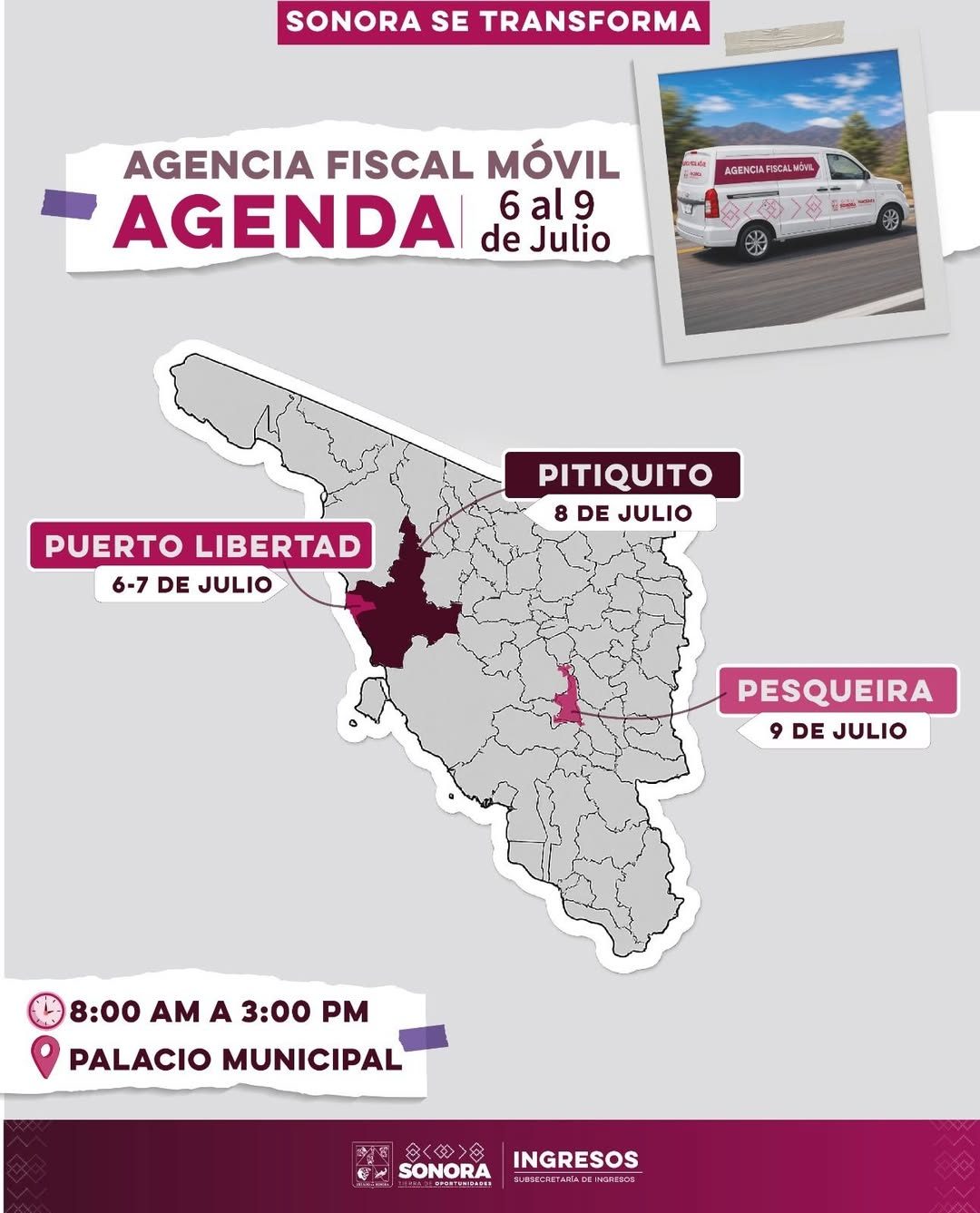 Refuerza Gobierno de Sonora atención ciudadana con Agencia Fiscal Móvil