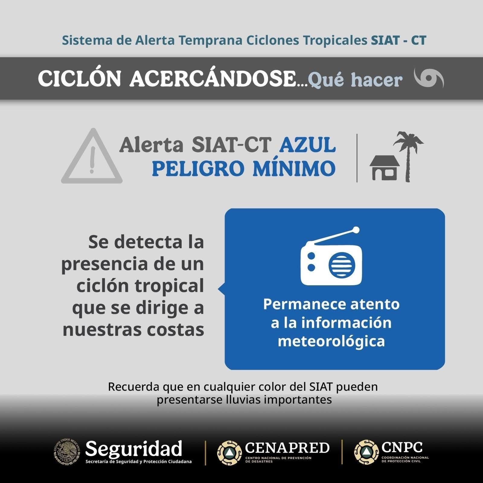 Coordinación Estatal de Protección Civil mantiene Alerta Azul en Sonora por ciclón tropical Polo