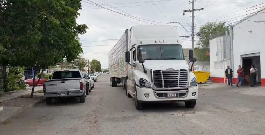 Vehículo de carga derriba dos postes y causa daños a cableado en la colonia San Benito