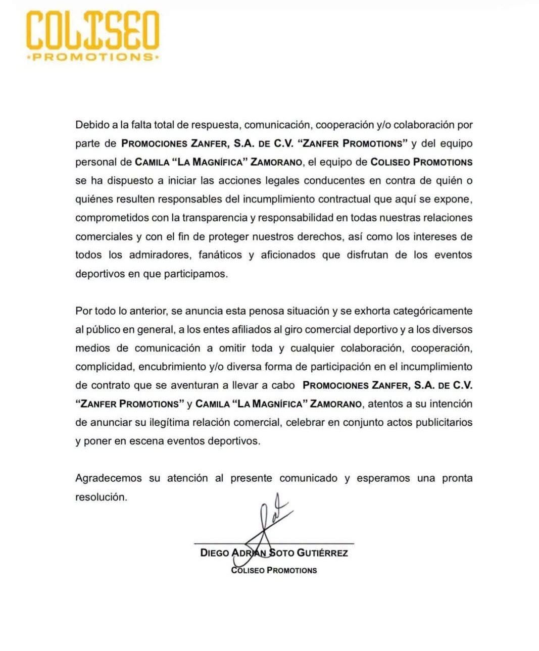 La "Magnifica Zamorano", novia del cantante Santa Fe Klan, está en la mira de un proceso legal