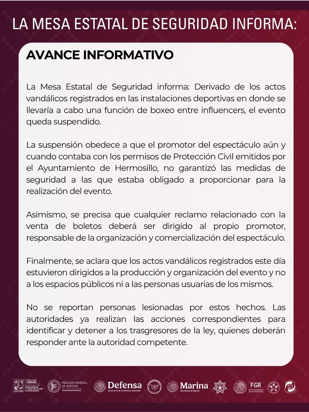 Sujetos armados irrumpen en el CUM de Hermosillo; suspenden evento “Noche Suprema”